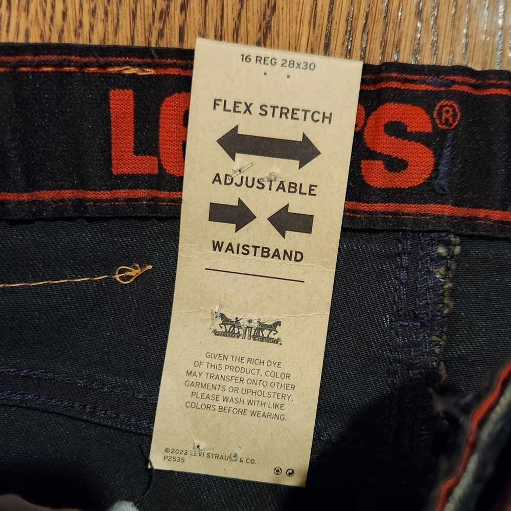 Levi's 514 Straight Performance Boys Jeans | Dark Wash Size 16 Regular 28x30 NWT - Picture 5 of 9